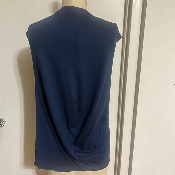 HELMUT LANG Sleeveless Knot Top in Dark Lapis Size Small - Picture 4 of 7